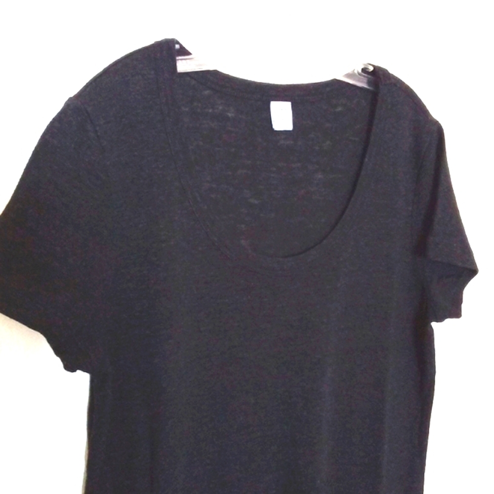 Old Navy Women's Black Linen Blend Short Sleeve Maxi T-shirt Dress Size Medium